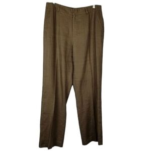 Lauren Ralph Lauren Womens Linen Trouser Pants Brown Size 10 Lined Flat Front